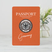Orange Germany Passport Save the Date (Stehend Vorderseite)