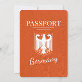 Orange Germany Passport Wedding Einladung (Rückseite)