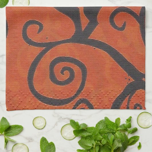 Orange Geschirrtuch (Gefaltet)