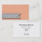 Orange gestreifte Event-Planer-Visitenkarte Visitenkarte (Vorne/Hinten)