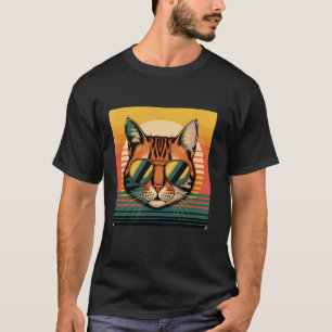 Orange getigerte Katze freundlich Sonnenbrille tra T-Shirt
