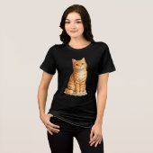 Orange getigerte Katzen-Cliparts Tri-Blend Shirt (Vorderseite voll)