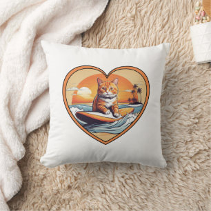 Orange getigerte surfte Katze Kissen