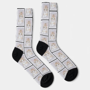 Orange getigertes Kätzchen Gemälde Süße Originalku Socken