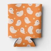 Orange Ghost Doodle Muster Dosenkühler (Vorderseite)