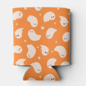 Orange Ghost Doodle Muster Dosenkühler (Rückseite)