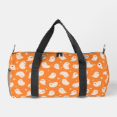 Orange Ghost Doodle Muster Duffle Bag (Rückseite)