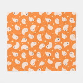 Orange Ghost Doodle Muster Fleecedecke (Vorderseite (Horizontal))