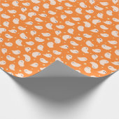 Orange Ghost Doodle Muster Geschenkpapier (Ecke)