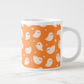 Orange Ghost Doodle Muster Jumbo-Tasse (Rechts)