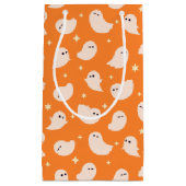 Orange Ghost Doodle Muster Kleine Geschenktüte (Vorderseite)