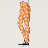 Orange Ghost Doodle Muster Leggings (Links)