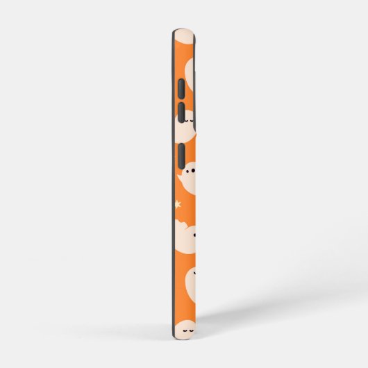 Orange Ghost Doodle Muster Samsung Galaxy Hülle (Rechte Seite)