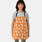 Orange Ghost Doodle Muster Schürze (Insitu)