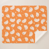 Orange Ghost Doodle Muster Sherpadecke (Vorderseite (Horizontal))