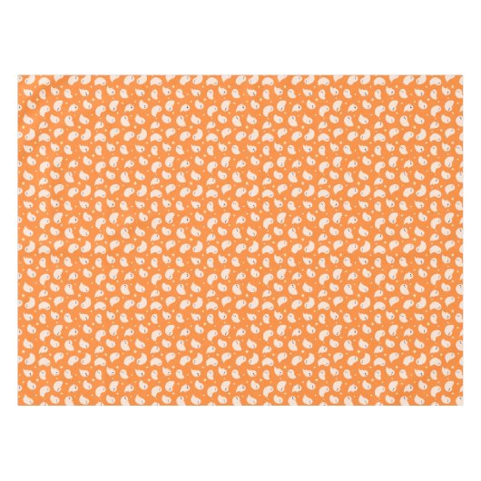 Orange Ghost Doodle Muster Tischdecke (Vorderseite (Horizontal))