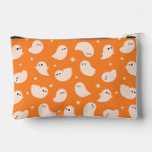 Orange Ghost Doodle Muster Zubehörtasche (Rückseite)