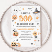 Orange Ghost Halloween Little Boo Baby Dusche Einladung