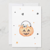 Orange Ghost Halloween Little Boo Baby Dusche Einladung (Rückseite)