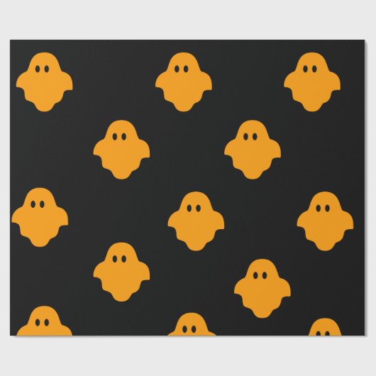 Orange Ghost Halloween-Thema Geschenkpapier (Flach)