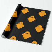 Orange Ghost Halloween-Thema Geschenkpapier (Ungerollt)