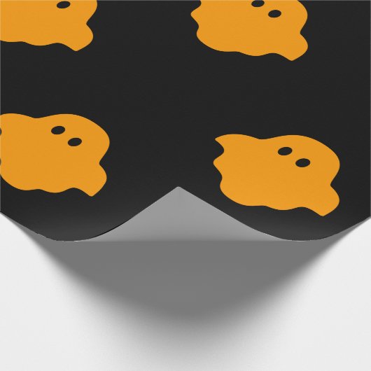 Orange Ghost Halloween-Thema Geschenkpapier (Ecke)