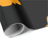 Orange Ghost Halloween-Thema Geschenkpapier (Rolleneckpunkt)