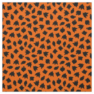 Orange Ghost Happy Halloween Modern Stoff