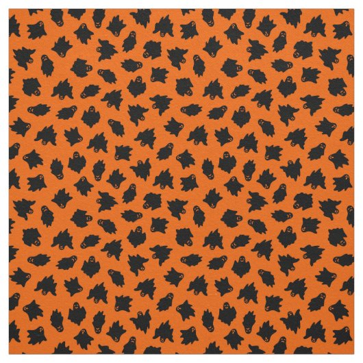 Orange Ghost Happy Halloween Modern Stoff (Muster)