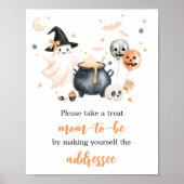 Orange Ghost Little Boo Umschlag-Station Schild (Vorne)