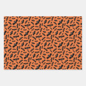 Orange Ghosts Bats Stars Halloween Patterns Geschenkpapier Set (Vorderseite 2)