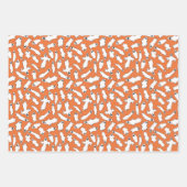 Orange Ghosts Bats Stars Halloween Patterns Geschenkpapier Set (Vorderseite)