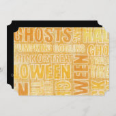 Orange Ghosts/Goblins Halloween-Party Einladung (Vorne/Hinten)