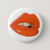 Orange giftiger Kuss Button (Vorderseite)