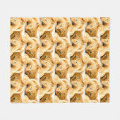 Orange Ginger Cat Pattern Fleecedecke (Vorderseite (Horizontal))