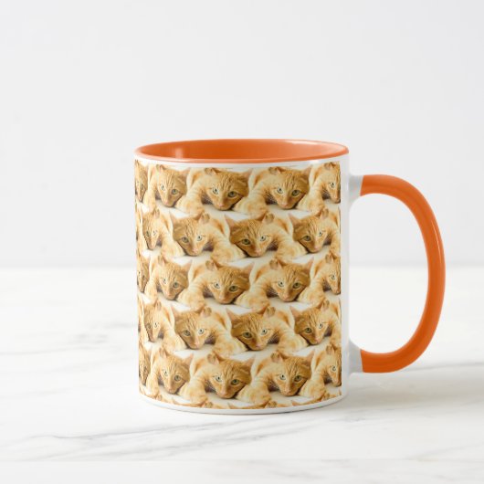 Orange Ginger Cat Pattern Tasse (Rechts)