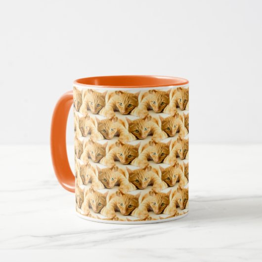 Orange Ginger Cat Pattern Tasse (Vorderseite Links)