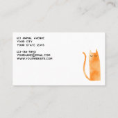 Orange Ginger Cat Pet Sitting Visitenkarte (Rückseite)