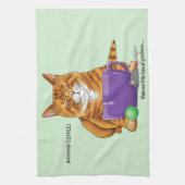 Orange Ginger Coffee Cat Funny Geschirrtuch (Vertikal)