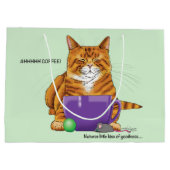Orange Ginger Coffee Cat Funny Große Geschenktüte (Rückseite)