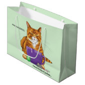 Orange Ginger Coffee Cat Funny Große Geschenktüte (Vorderseite Schrägansicht)