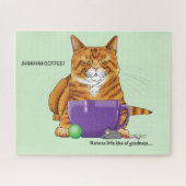 Orange Ginger Coffee Cat Funny Puzzle (Horizontal)