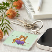 Orange Ginger Coffee Cat Funny Schlüsselanhänger (Vorderseite rechts)