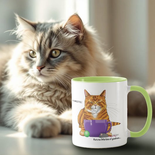 Orange Ginger Coffee Cat Funny Tasse