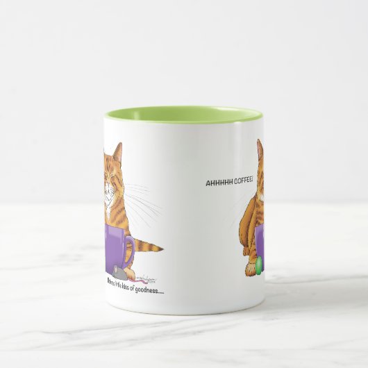 Orange Ginger Coffee Cat Funny Tasse (Zentrum)