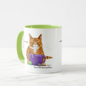 Orange Ginger Coffee Cat Funny Tasse (Vorderseite Links)