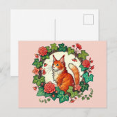 Orange Ginger Maine Coon Cat Postkarte (Vorne/Hinten)