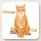 Orange Ginger Tabby Cat Personalisiert Getränkeuntersetzer (Vorderseite)