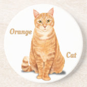 Orange Ginger Tabby Cat Personalisiert Getränkeuntersetzer (Vorne)