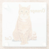 Orange Ginger Tabby Cat Personalisiert Glasuntersetzer (Rückseite)